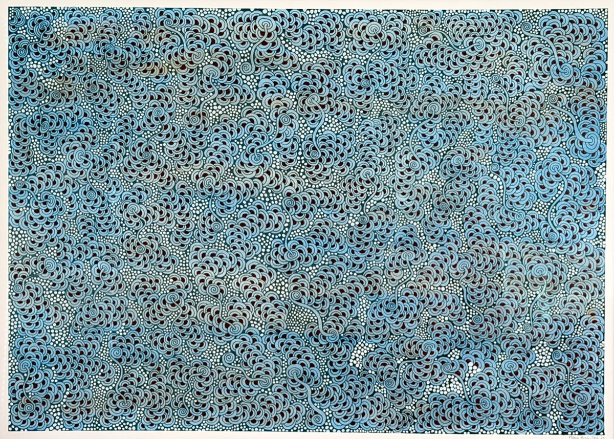Infinite Waves Blue — Custom Commission (30" × 22")